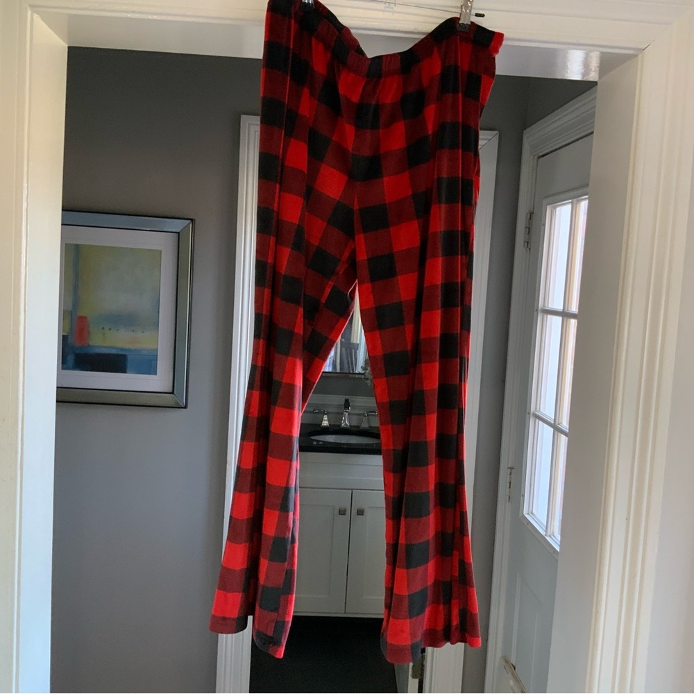 Plaid Red and Black Men's Pants